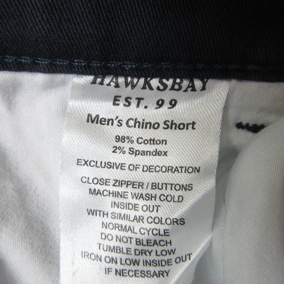 HAWKS BAY Mens Chino Shorts Size 40 Dark Blue Flex Cotton Stretch Casual - Picture 11 of 13